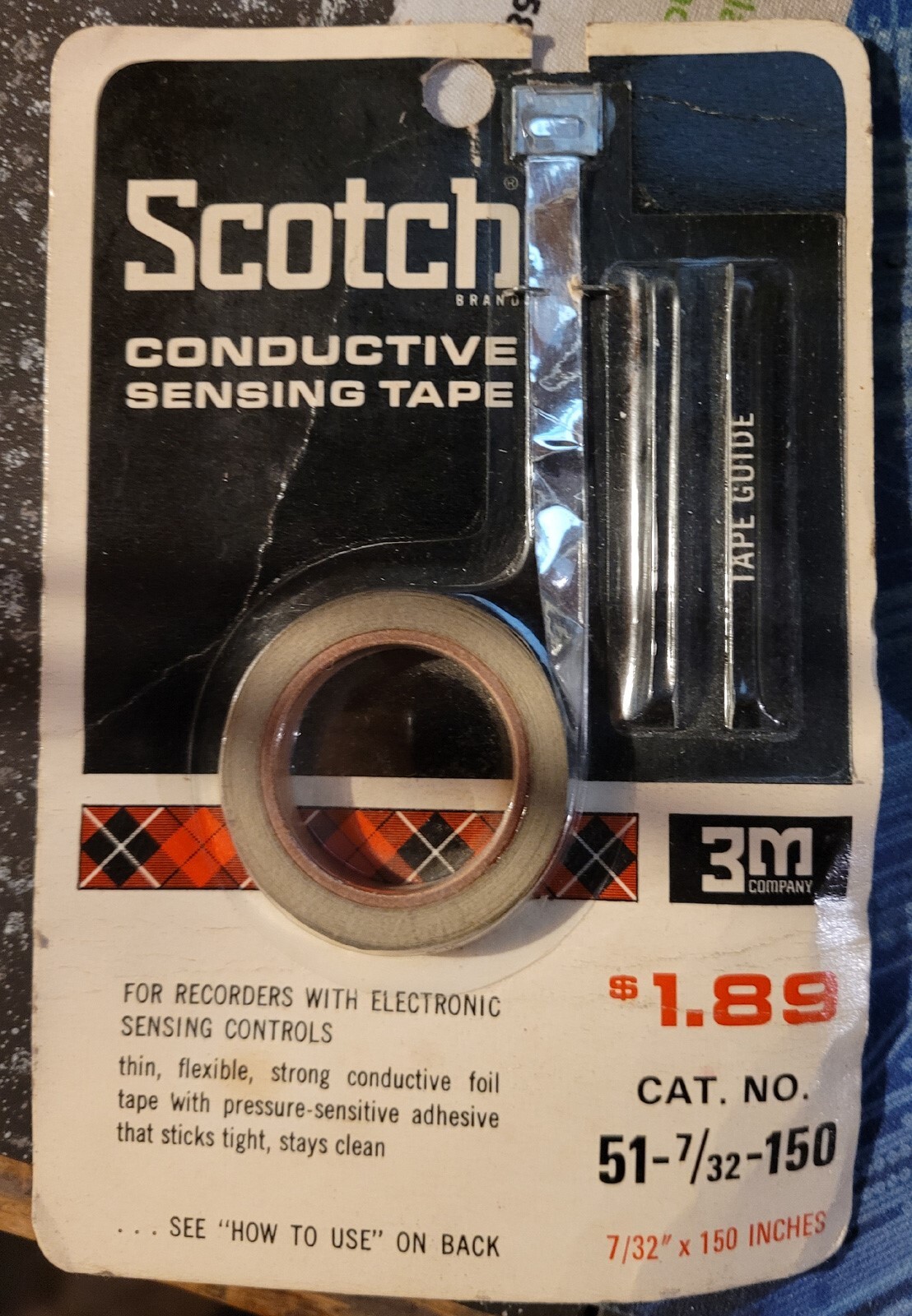 3M Scotch Conductive Sensing Tape cat no. 51-7/32-150 New Old Stock