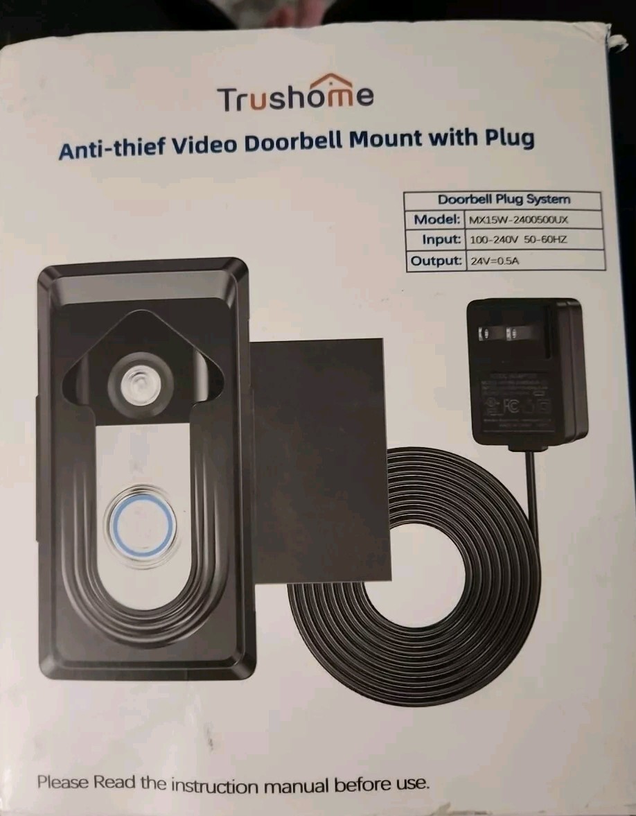 Video Doorbell Mount, Anti-Theft Compatible With Blink,Ring 4/3/2 With Plug