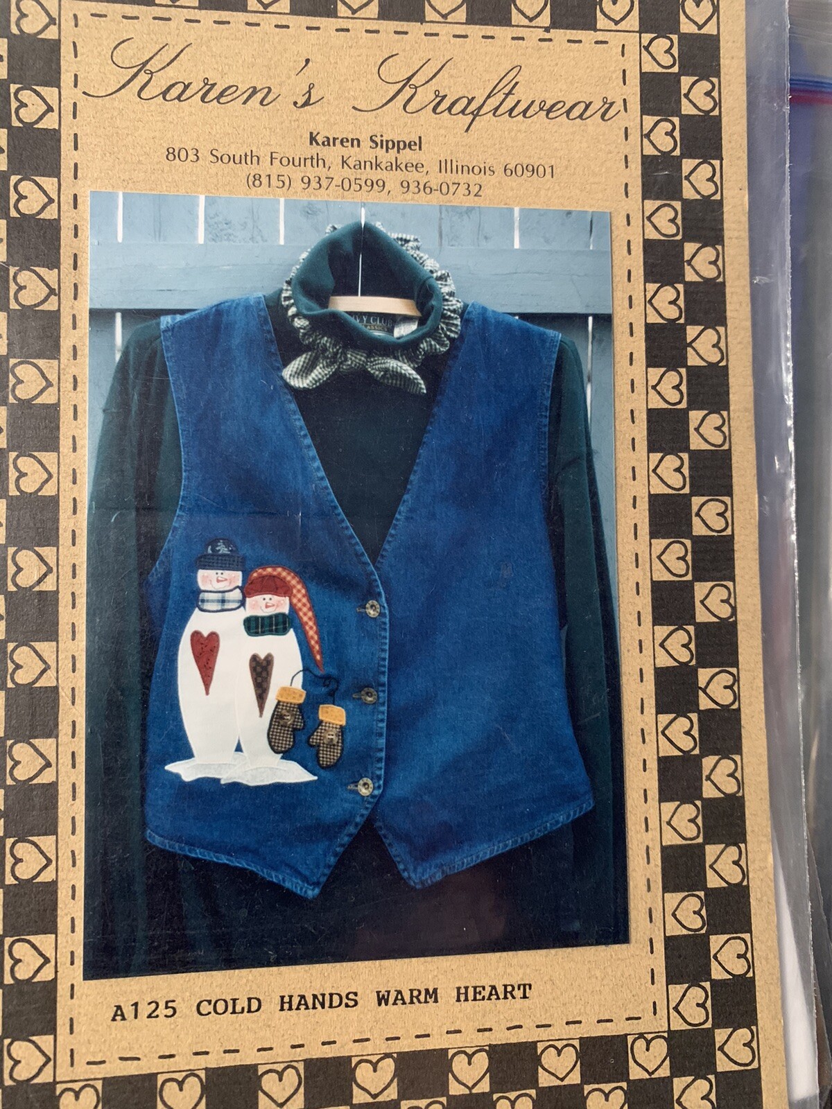 Karen’s Kraftwear A125 ‘Cold Hands Warm Heart’ Pattern For Applique-Snow Family