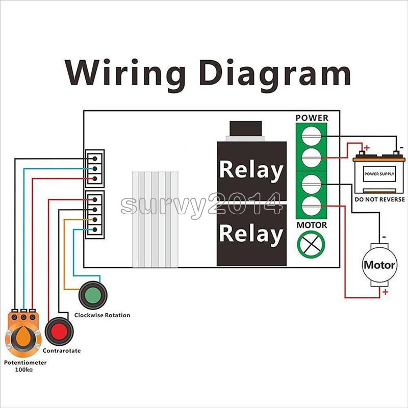 3A DC Motor Speed Controller PWM Adjustable Reversible Switch 6V/12V/24V
