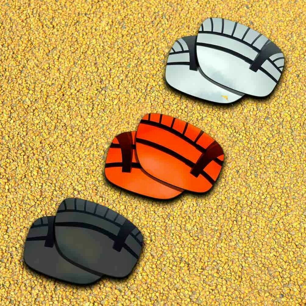 3 Pairs Lens Replacement for-Oakley Sliver F OO9246 Polarized-Black&Silver&Red