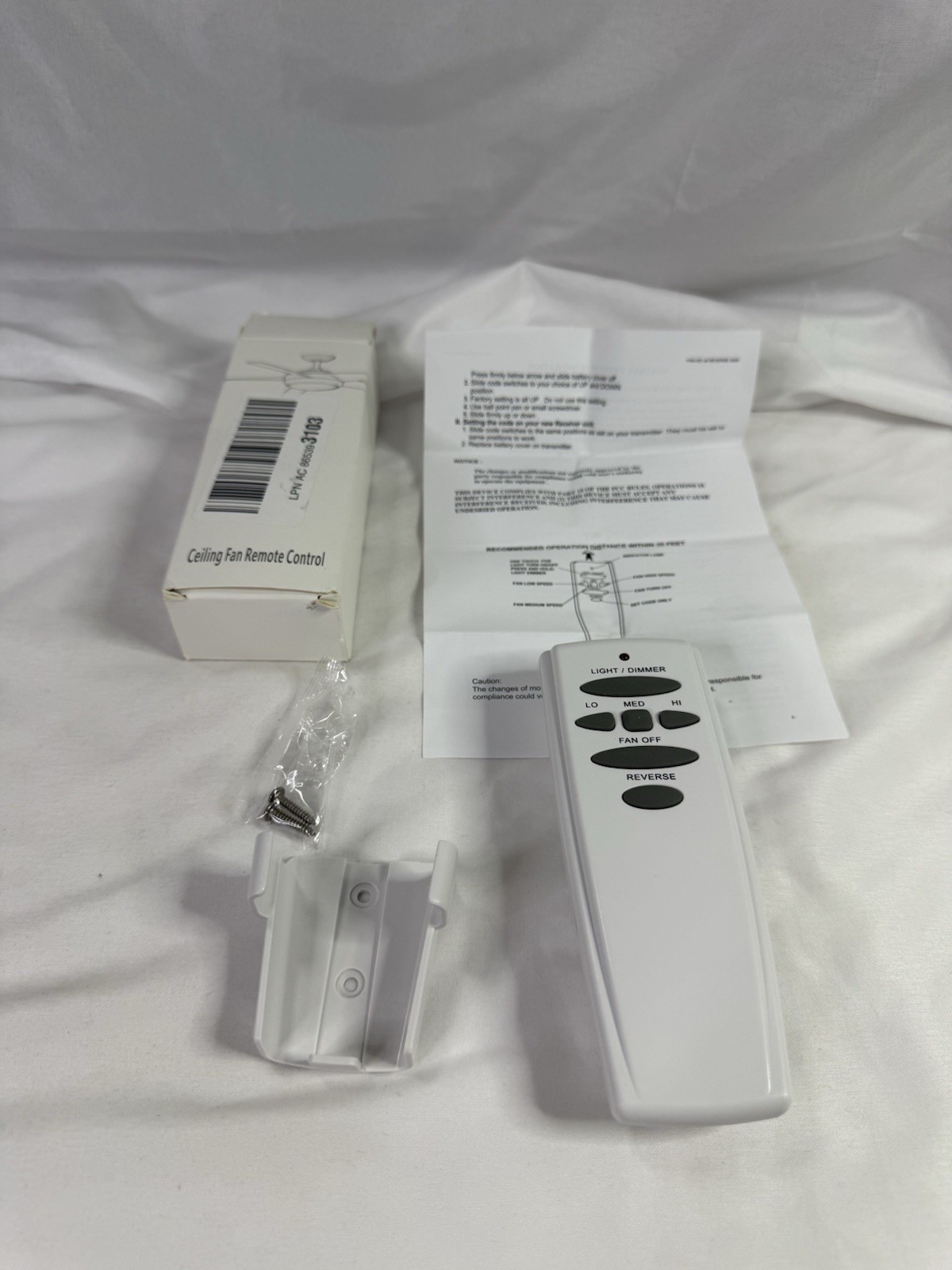 CENMING HD6 FAN-HD Ceiling Fan Remote Control 3-Speed Reverse Airflow White