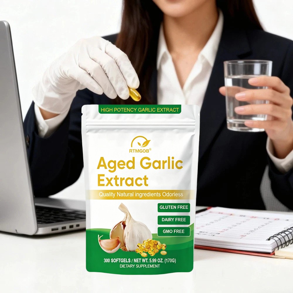 (1Pack) Aged Garlic Extract, 300 Softgels, 500mg Odorless | Heart & Immune