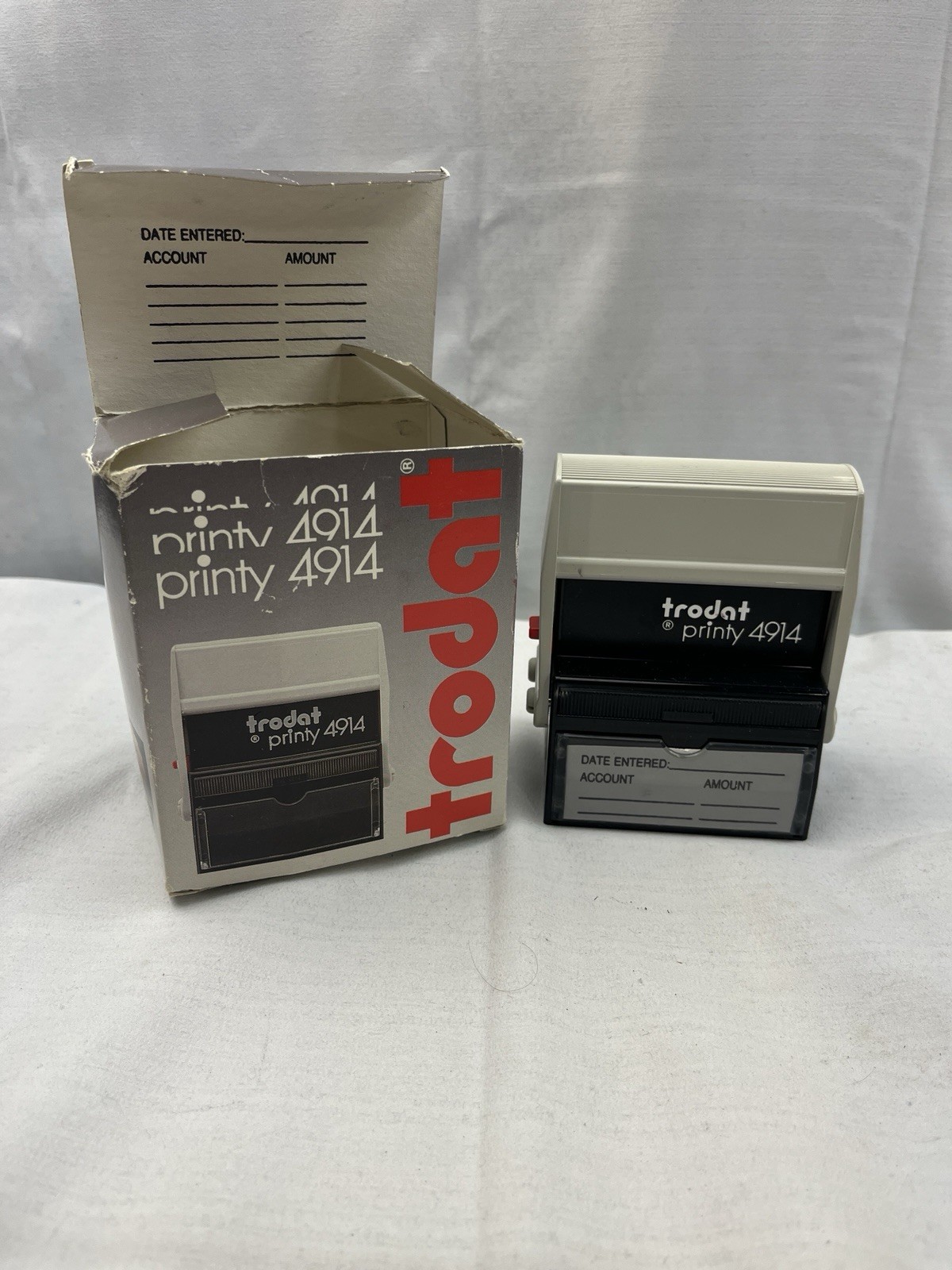 Trodat Printy 4914 Self Inking Stamp Account Information NIB New Black Ink