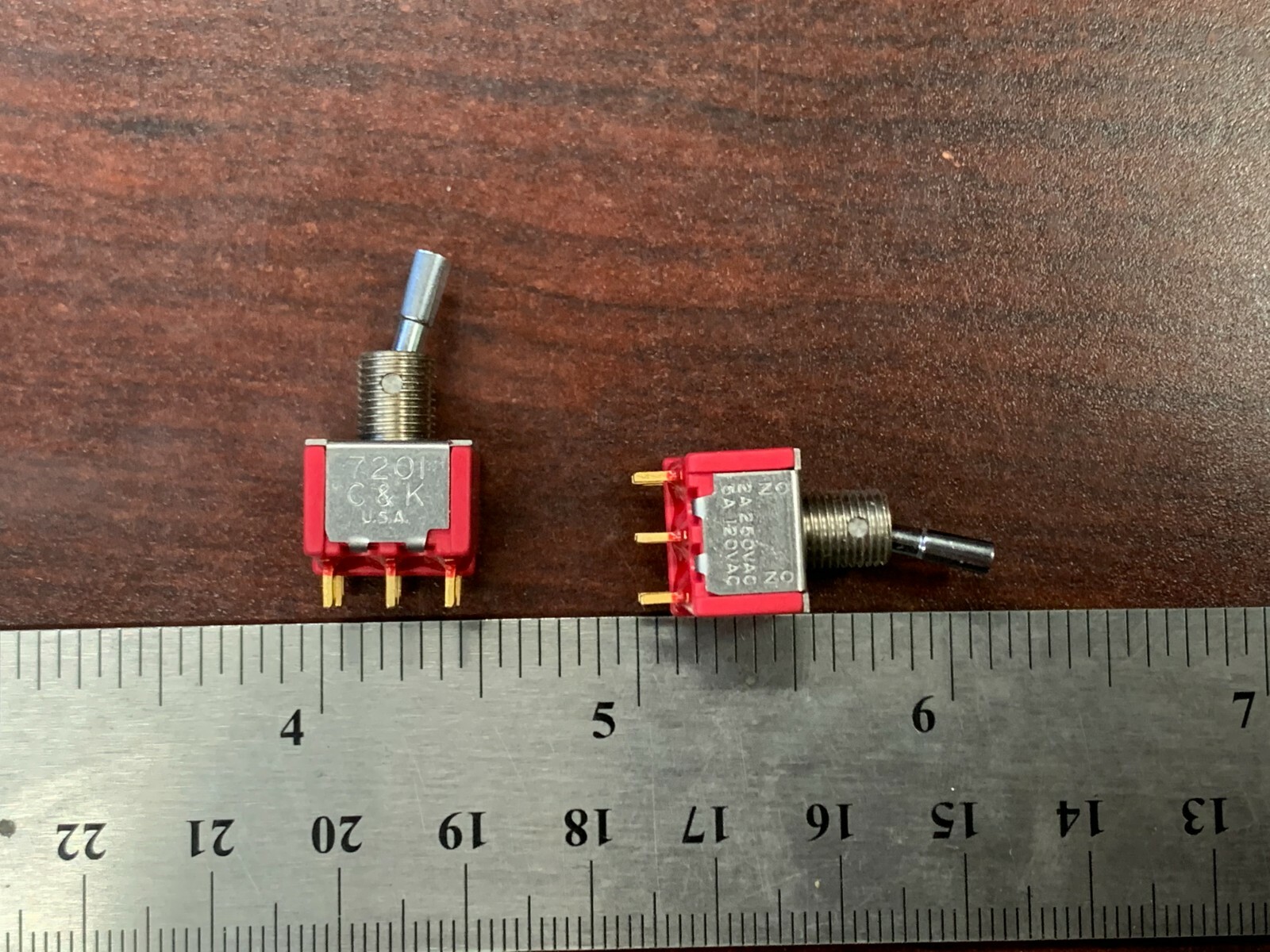 2-PCS C&K 7201P4DZGE Toggle Switch DPDT 5A 120V