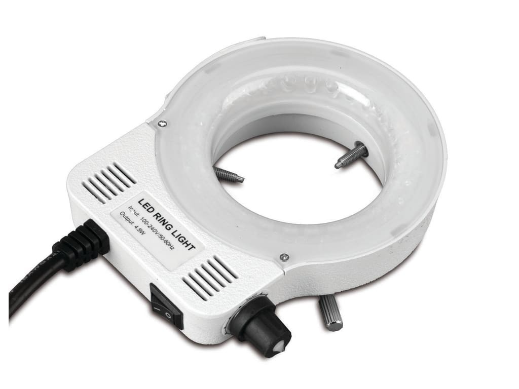 Diffused Compact LED Ring Light with Internal Intensity Control 100-240V