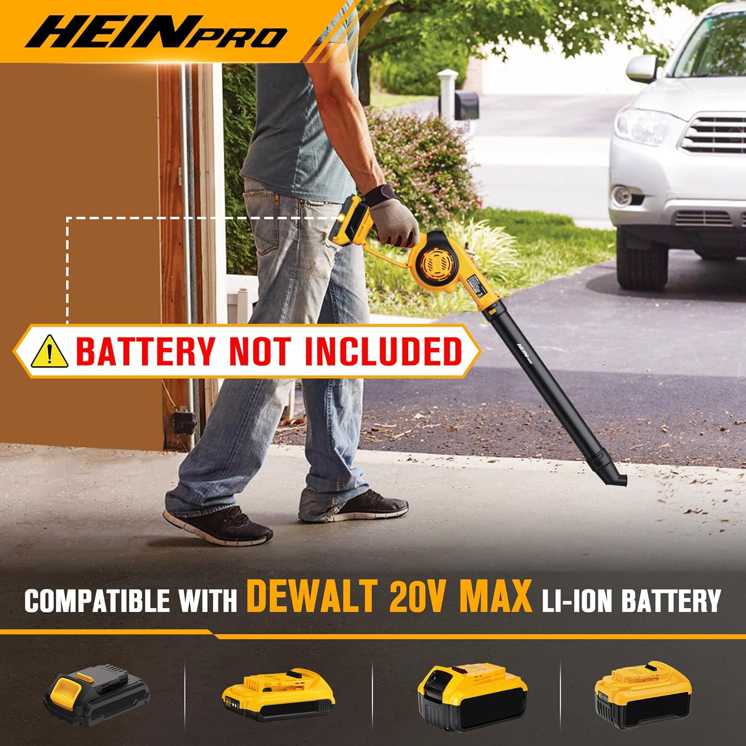 Cordless Leaf Blower Compatible with Dewalt 20V Max Battery (Tool Only), up to 2