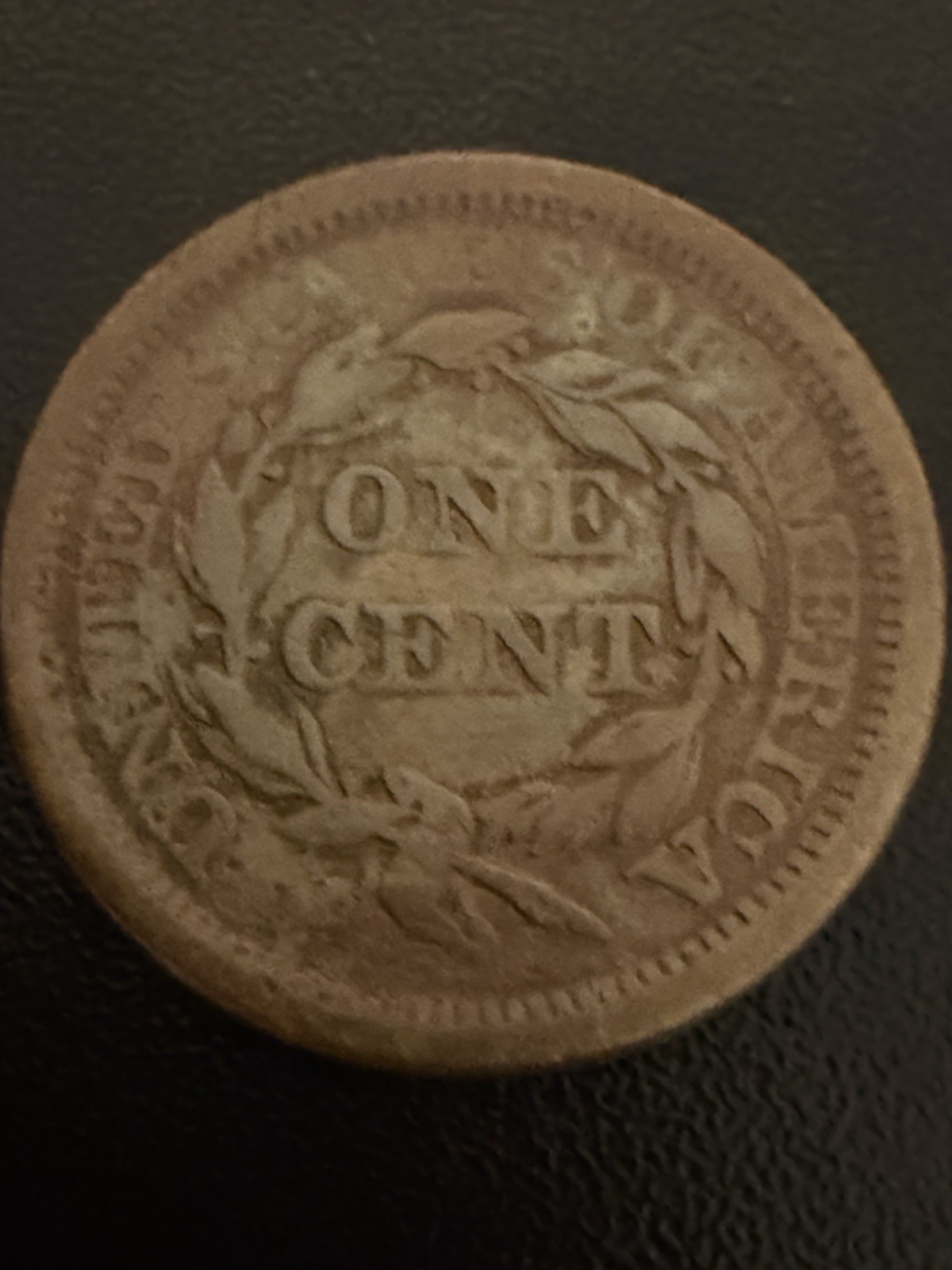 1855 Upright Vertical 55 5’s Large Cent VG