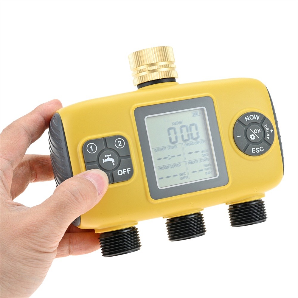 Smart Irrigation Computer 3 Zone Sprinkler Timer With Brass Inlet Hose Timer