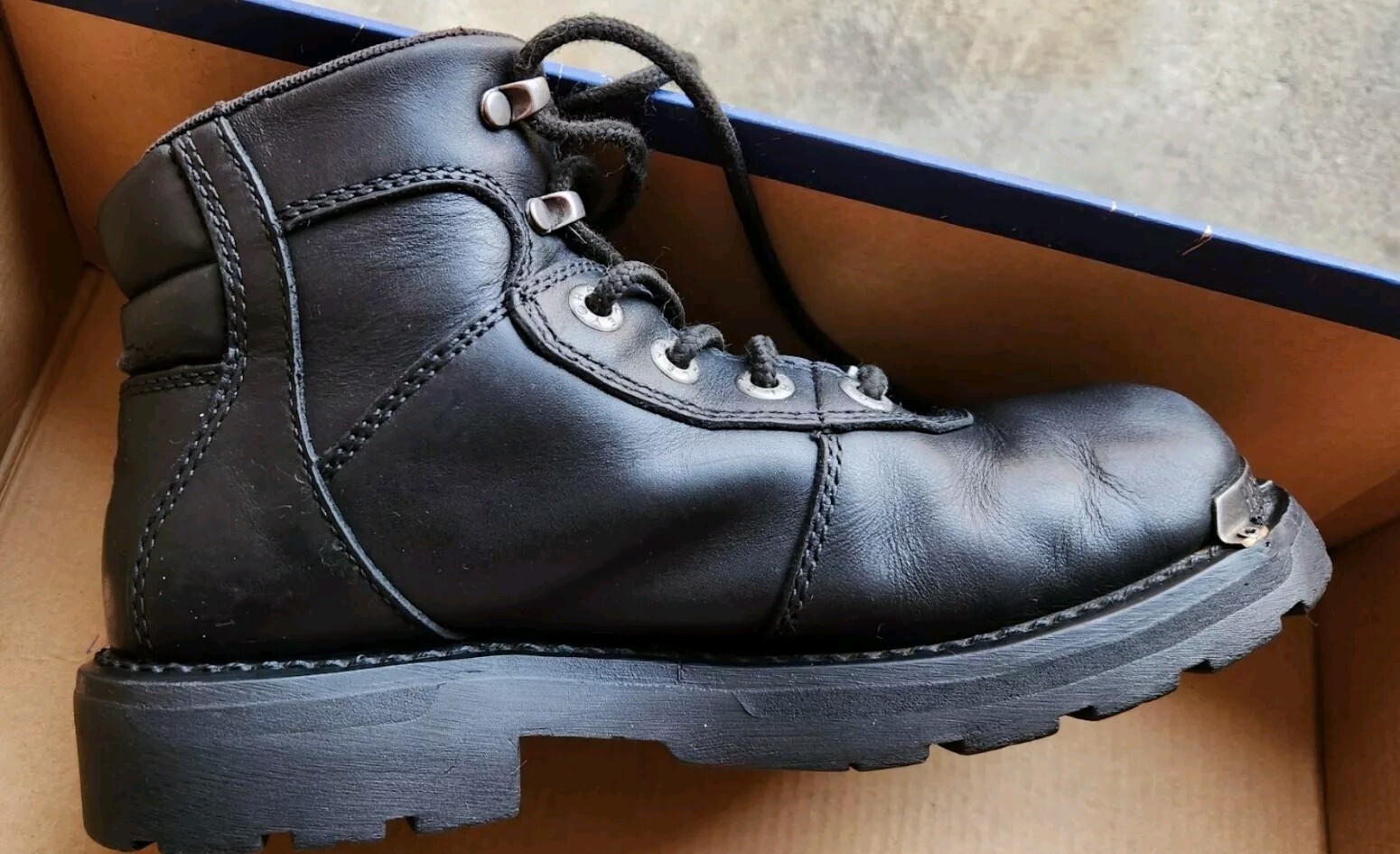 Harley Davidson D87065 Black Motorcycle Leather Boots Womens Sz. 7 -1/2