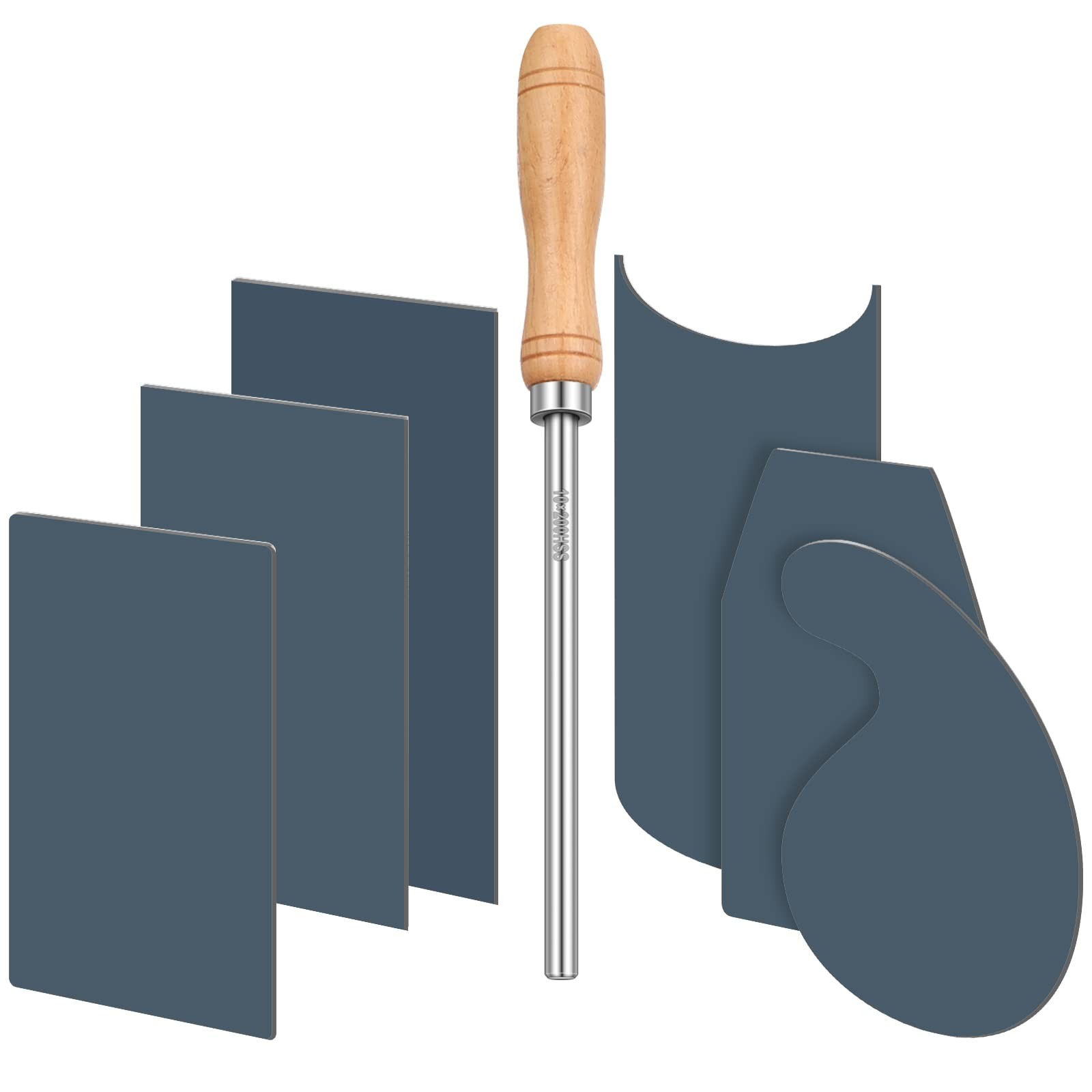 Cabinet Scraper Burnisher with 6 Pack Scraper Set for Woodworking Carving Tools