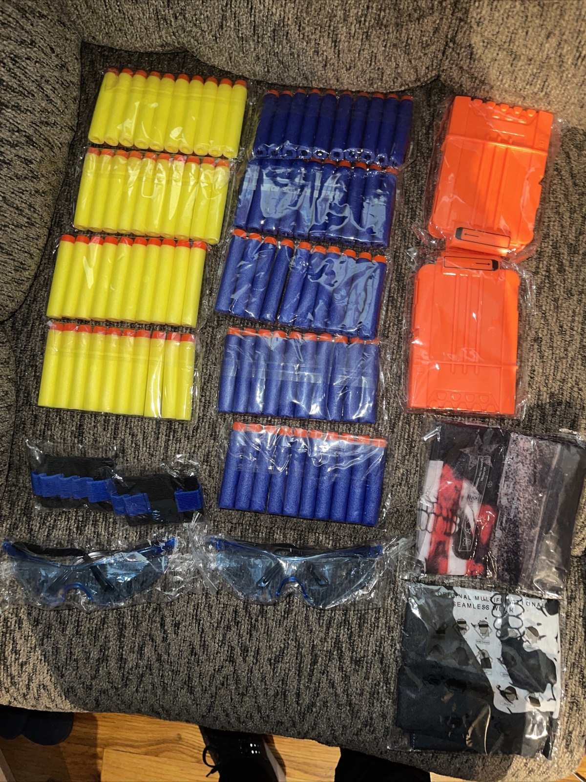 Nerf accessories W/ Bullets, Clips, Glasses, Bullet Holders And Masks