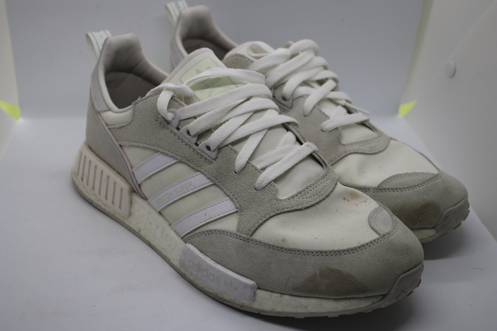 Adidas Originals Boston Super x R1 NMD Boost Triple White Sneakers Men's 12.5 47