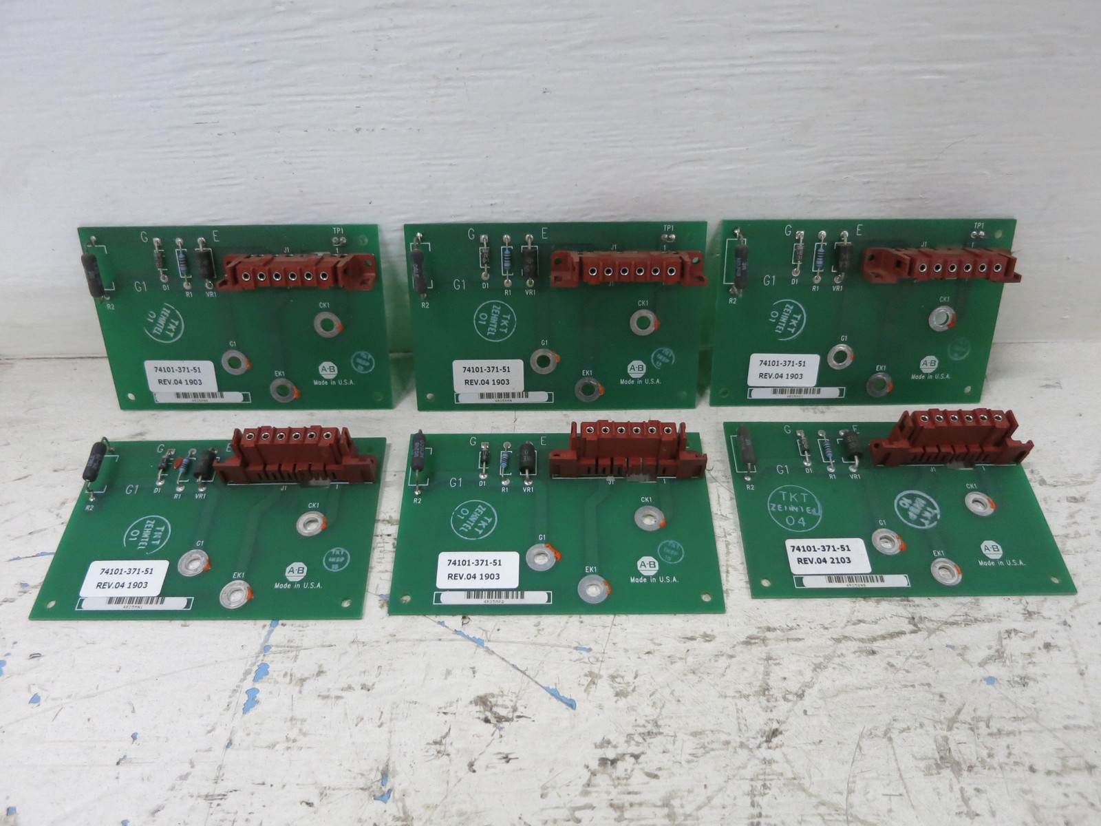 Allen Bradley 374101-371-51 Rev 04 AC Drive PLC Circuit Board AB 1336 (LOT OF 6)