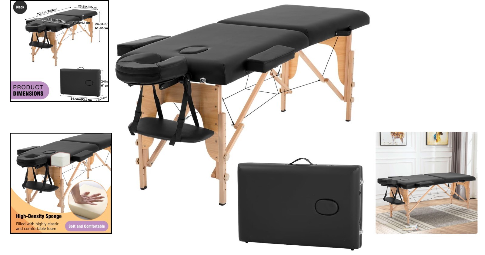 Adjustable Portable Massage Table – 23'' Wide, Luxurious & Durable for Spa Tr...