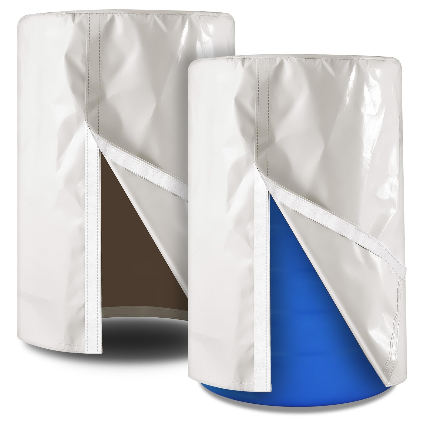 Vincreem 2 Piece 55 Gallon Drum Cover 24 x 36 Inch 55 Gallon Water Barrel Cov...