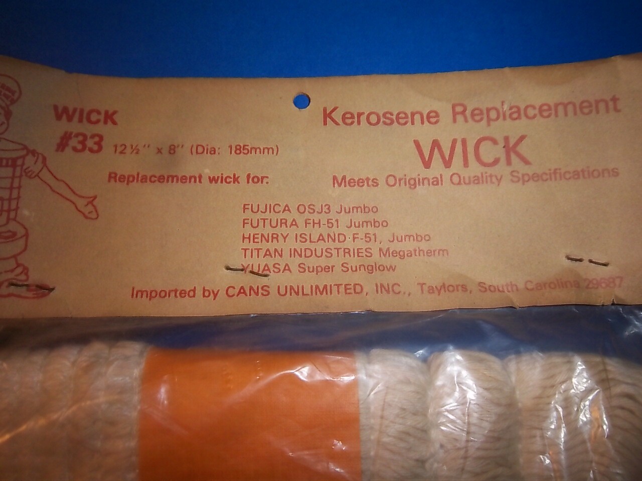 NEW Wick 33 Kerosene Heater Wick SIZE 12 1/2 X 8 INCH FREE SHIPPING W4