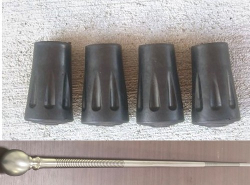 Pack of 4 Rubber Tips For The Solid Titanium Walking Cane - Fits 1/2 inch shaft