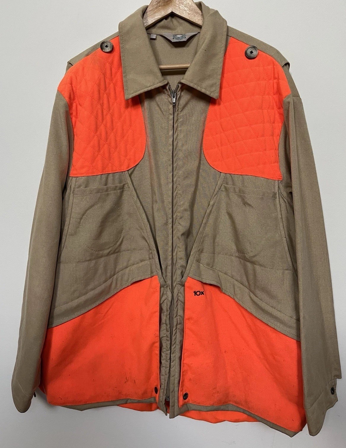 Hunting Shooting Jacket 10X Products BLAZE Orange Khaki Large Hunting Game VTG