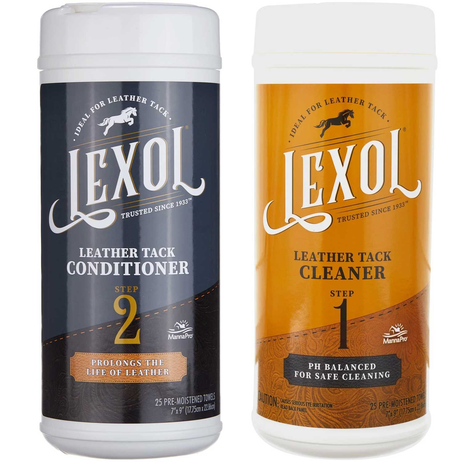 Lexol Leather Tack Cleaner & Conditioner Wipes (25) Count - Good for all Leather