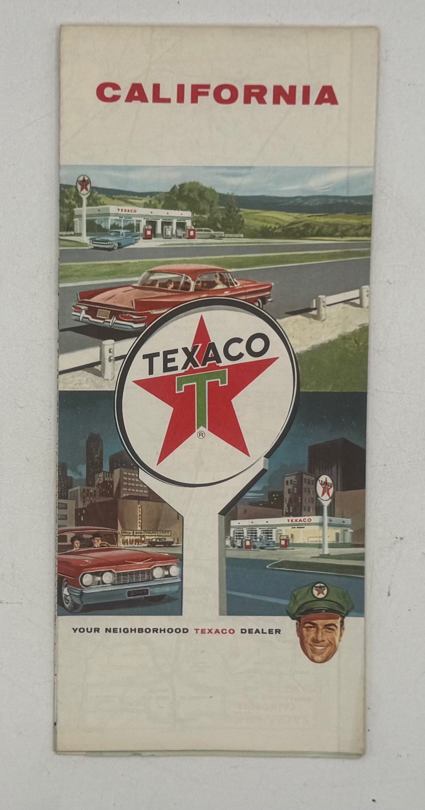 Vintage 1963 Texaco California Road Map Travel Guide H.M. Gousha Gas Station