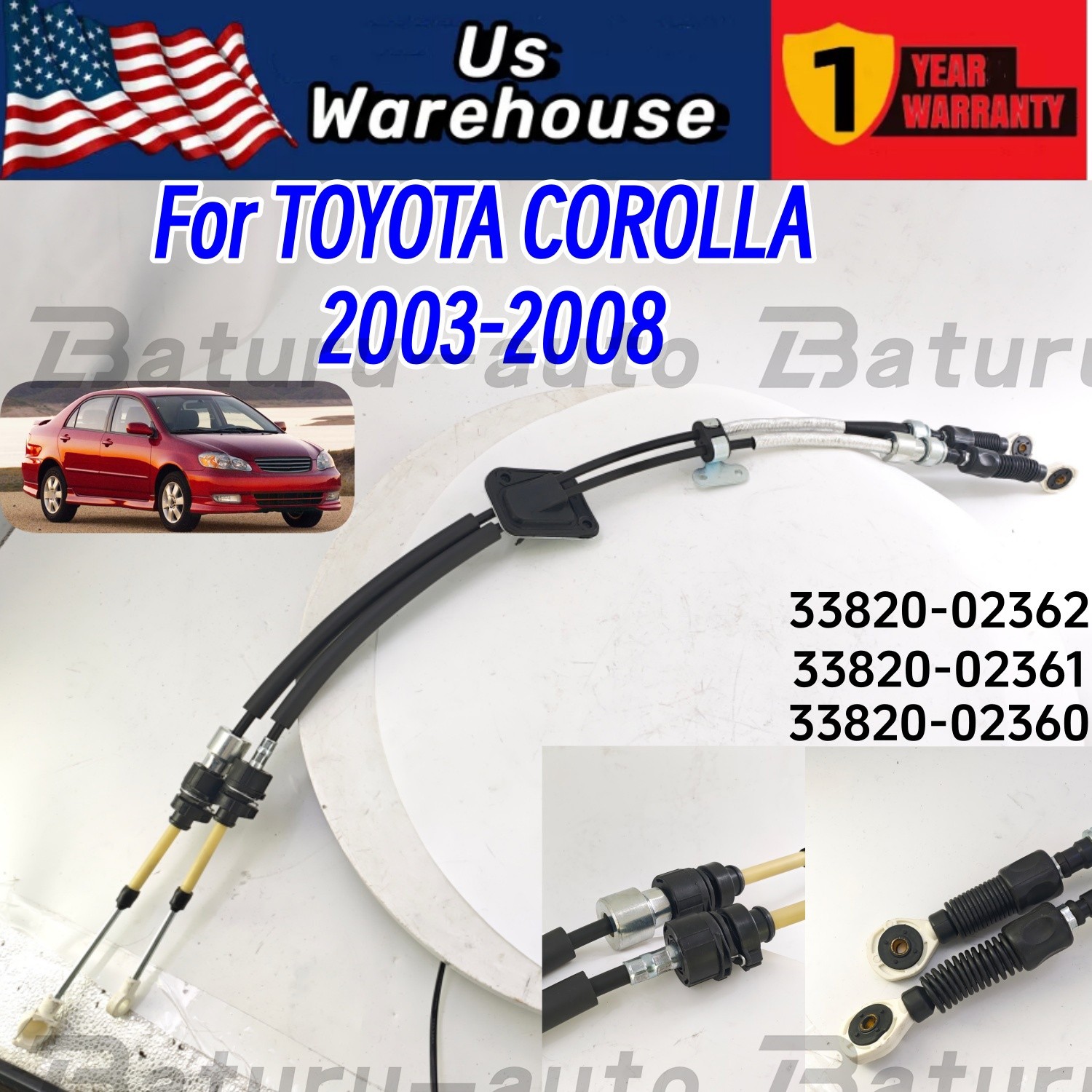 NEW Manual Transmission Shifter Cable For Toyota Corolla 2003-2008 #33820-02362