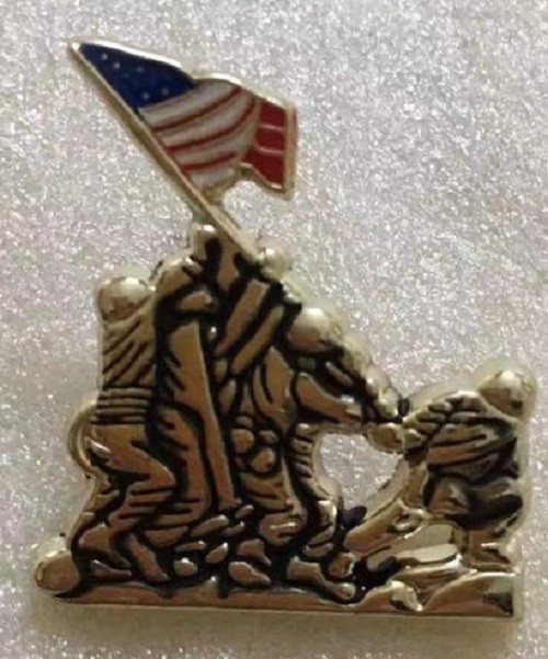 IWO JIMA MEMORIAL US MARINE CORPS USMC MARINES LAPEL PIN BADGE 2 INCHES