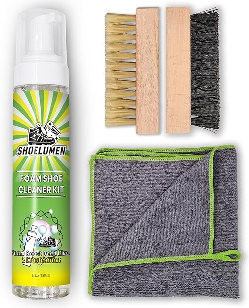 White Shoe Cleaner Sneakers,Shoe Cleaning Kit with 2 Brush,Shoe Cleaning Remo...