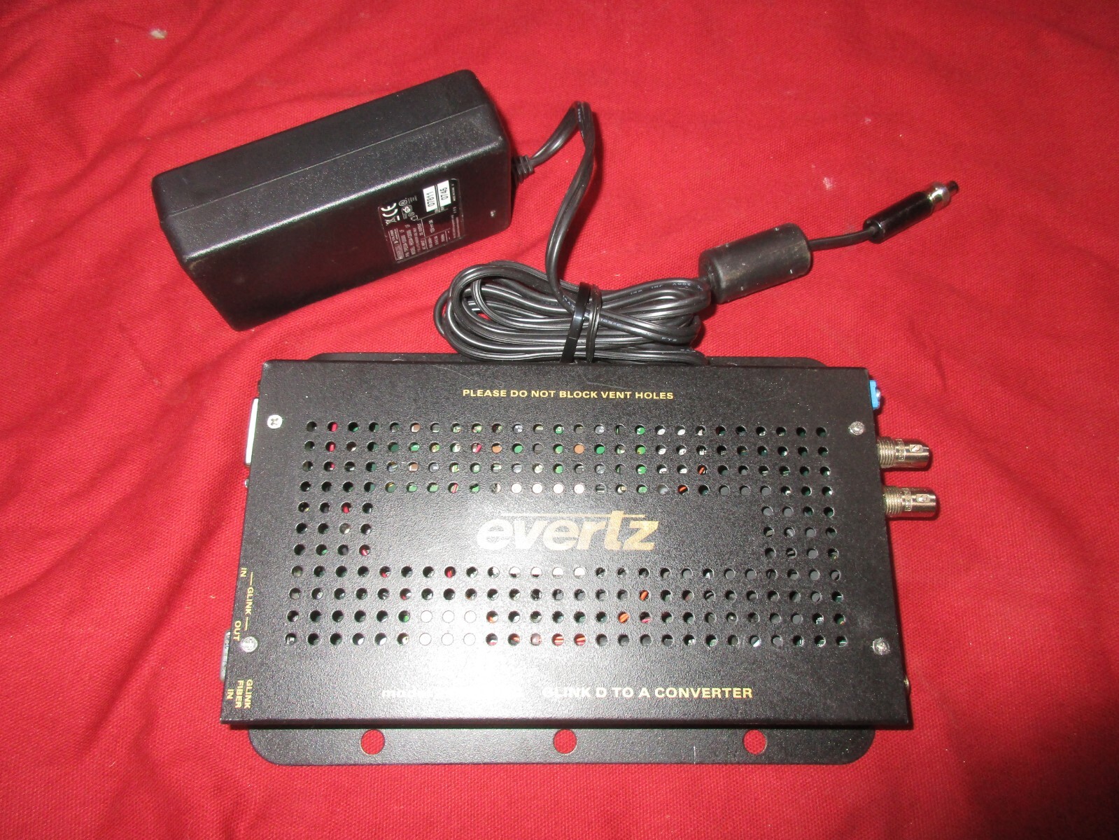 Evertz 2430GDAC GLink D to A Converter Fiber Coaxial DVI-I Digital & Analog w/PS