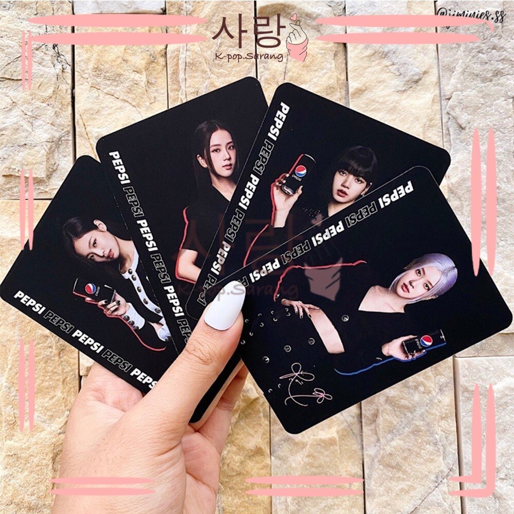 BlackPink Pepsi Edition Official Photocard Jennie Lisa Rose Jisoo New Set Of 4pc