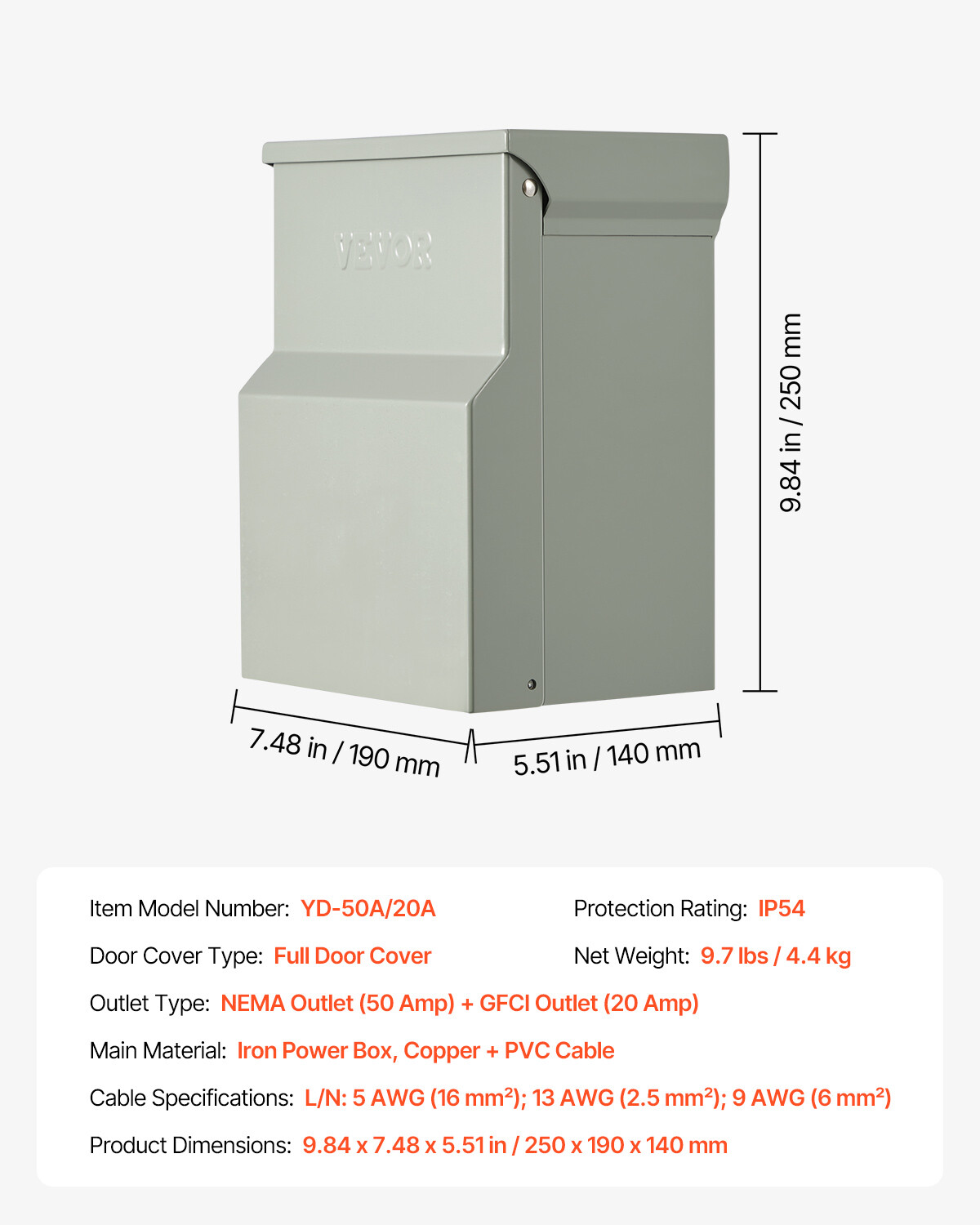 Temporary Power Outlet Panel RV Electrical Panel 20 50 Amp RV Outlet Box
