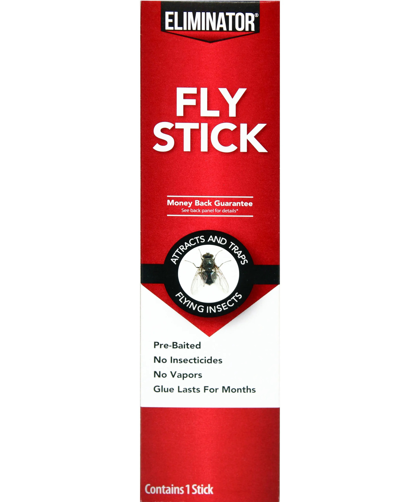 Fly stick trap for indoor outdoor flying insect control