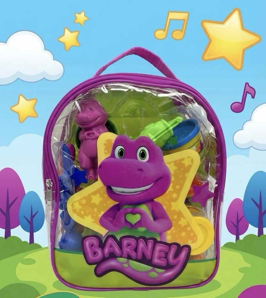 Barney Dinosaur Fun Dough On The Go Molding Set Playset Clay Activity Toy