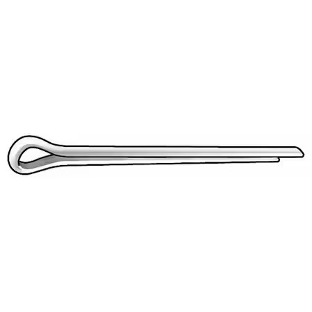 Extended Prong Cotter Pin, 3/32 In Dia, 1-3/4 In L, Stainless Steel, 100 Pk,