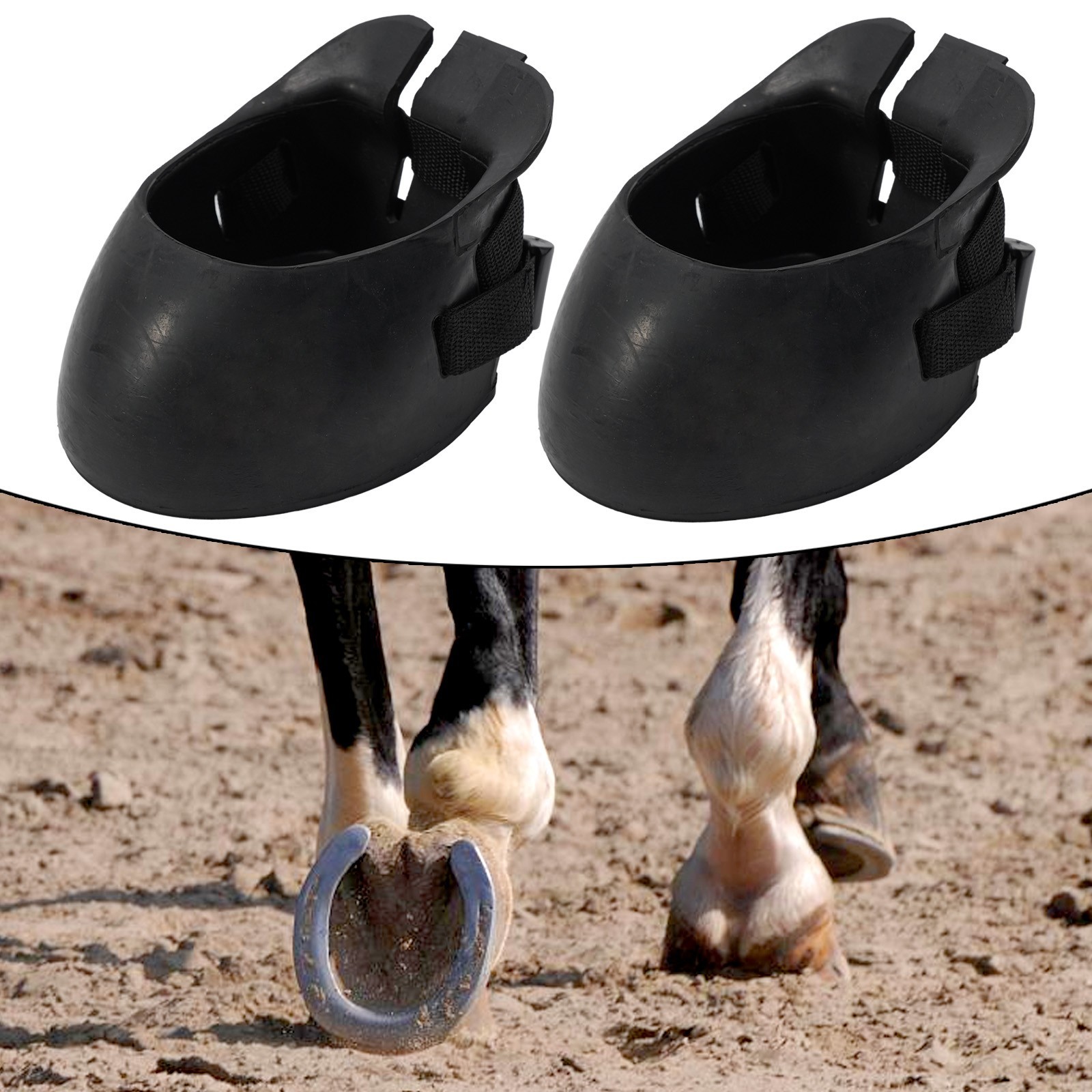 Horse Care Essentials 2 pcs Non Slip Protective Rubber Boots for Injuries