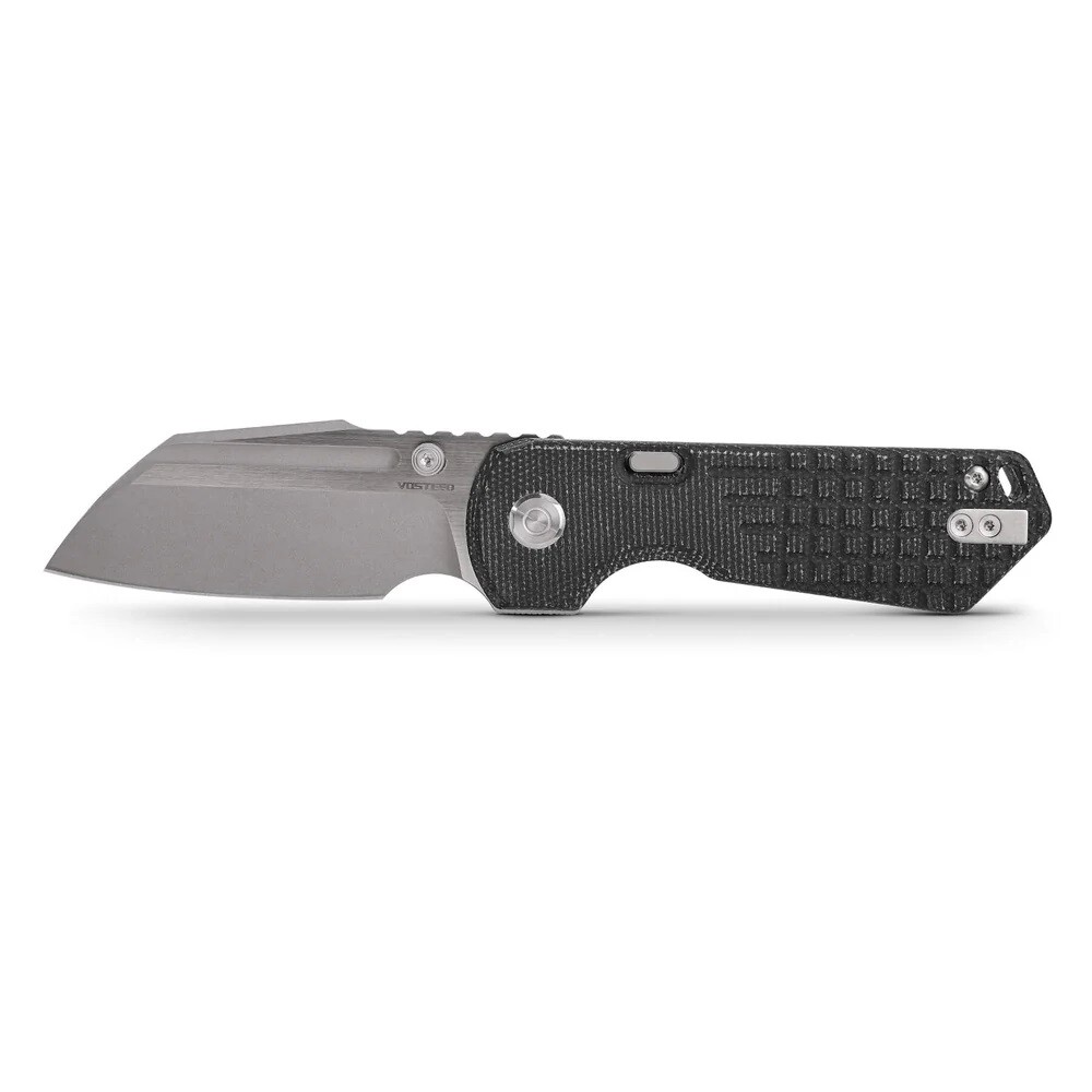 Vosteed Hedgehog Folding Knife Black Micarta Handle S35VN Plain Edge A1303