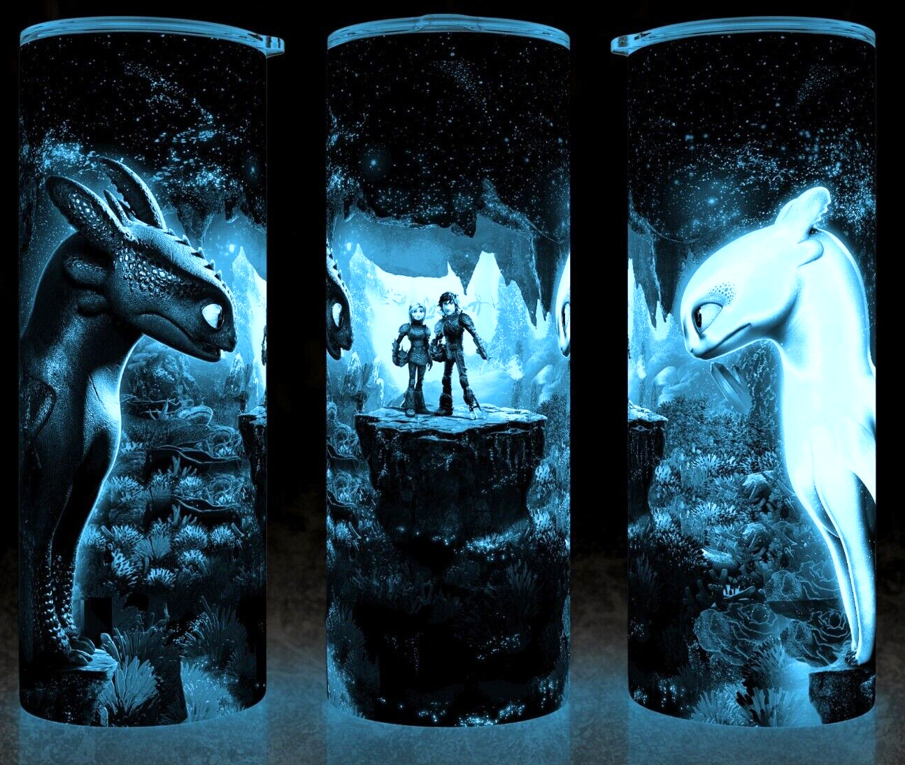 Glow in the Dark How to Train a Dragon Night Fury Cup Mug Tumbler 20oz