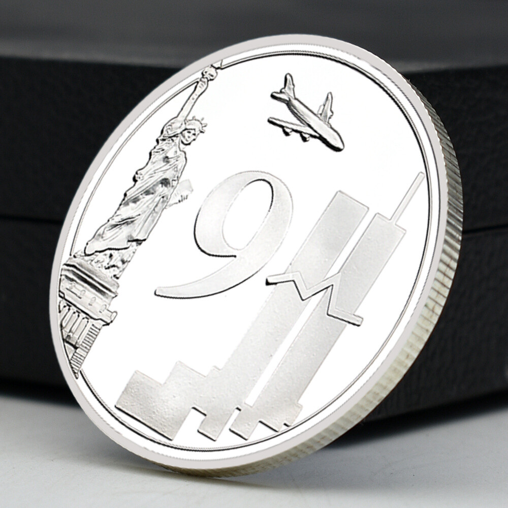 2001.9.11 US Commemorative Medal Statue of Liberty Silver Plated Coin Home Decor