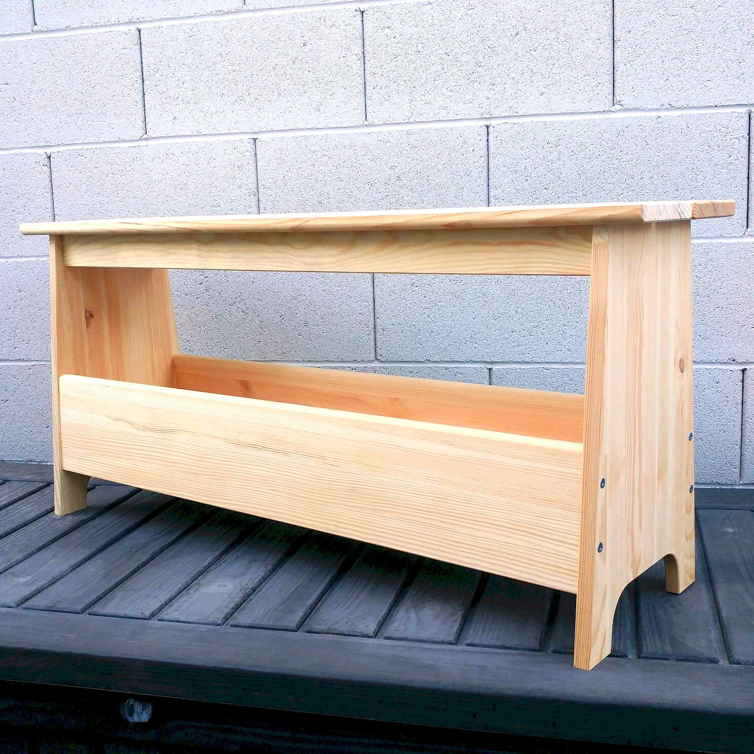 IKEA Solid Pine PERJOHAN Bench w/ storage, Unfinished Wood Rustic Nordic Cottage