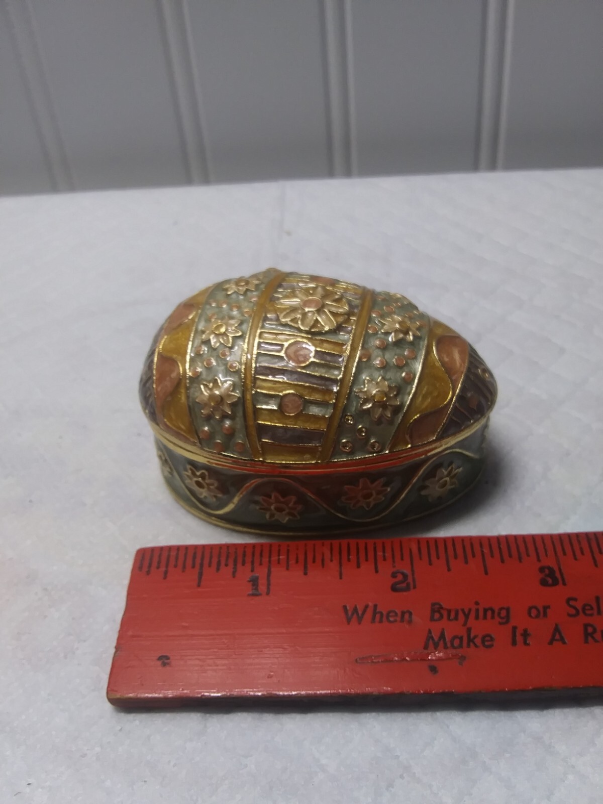 Beautiful Bay Studios magnetic Easter egg shaped heavy metal trinket box