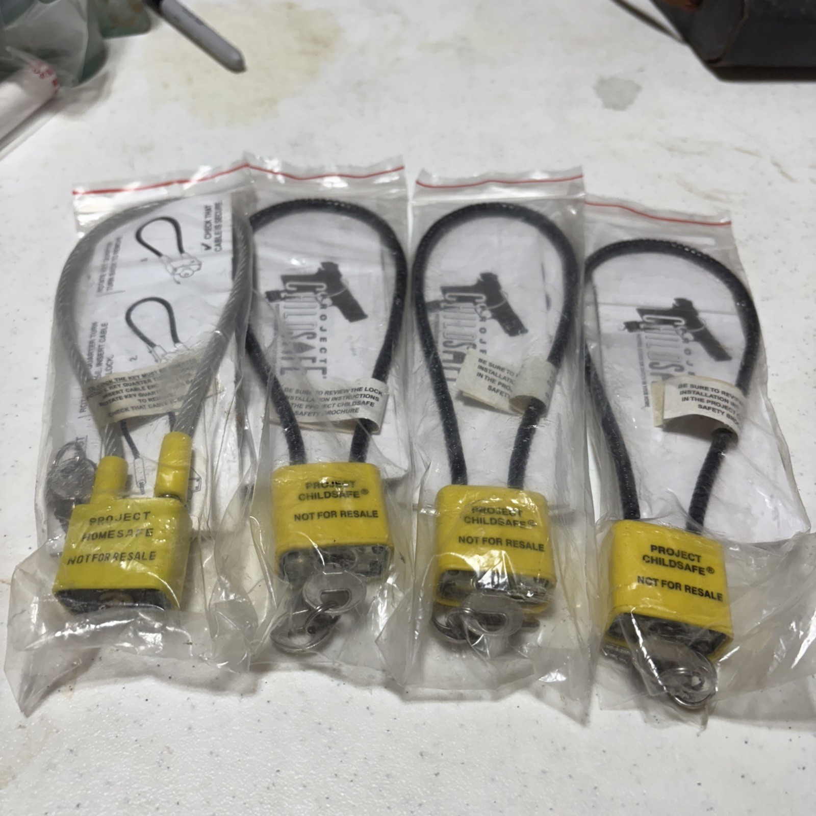 4 Cable Gun Locks - Pistol Shotgun Rifle Child Safety