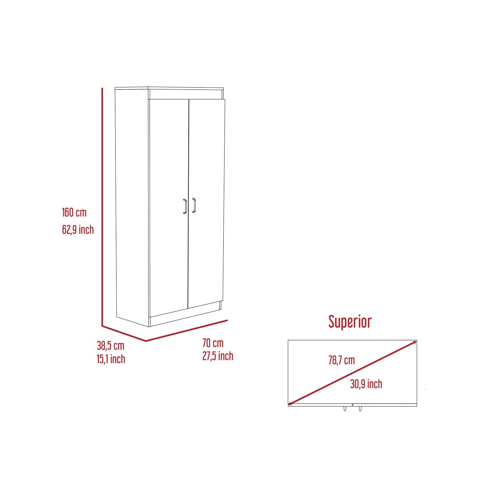 Cherry Hill 5-Shelf Pantry Cabinet White