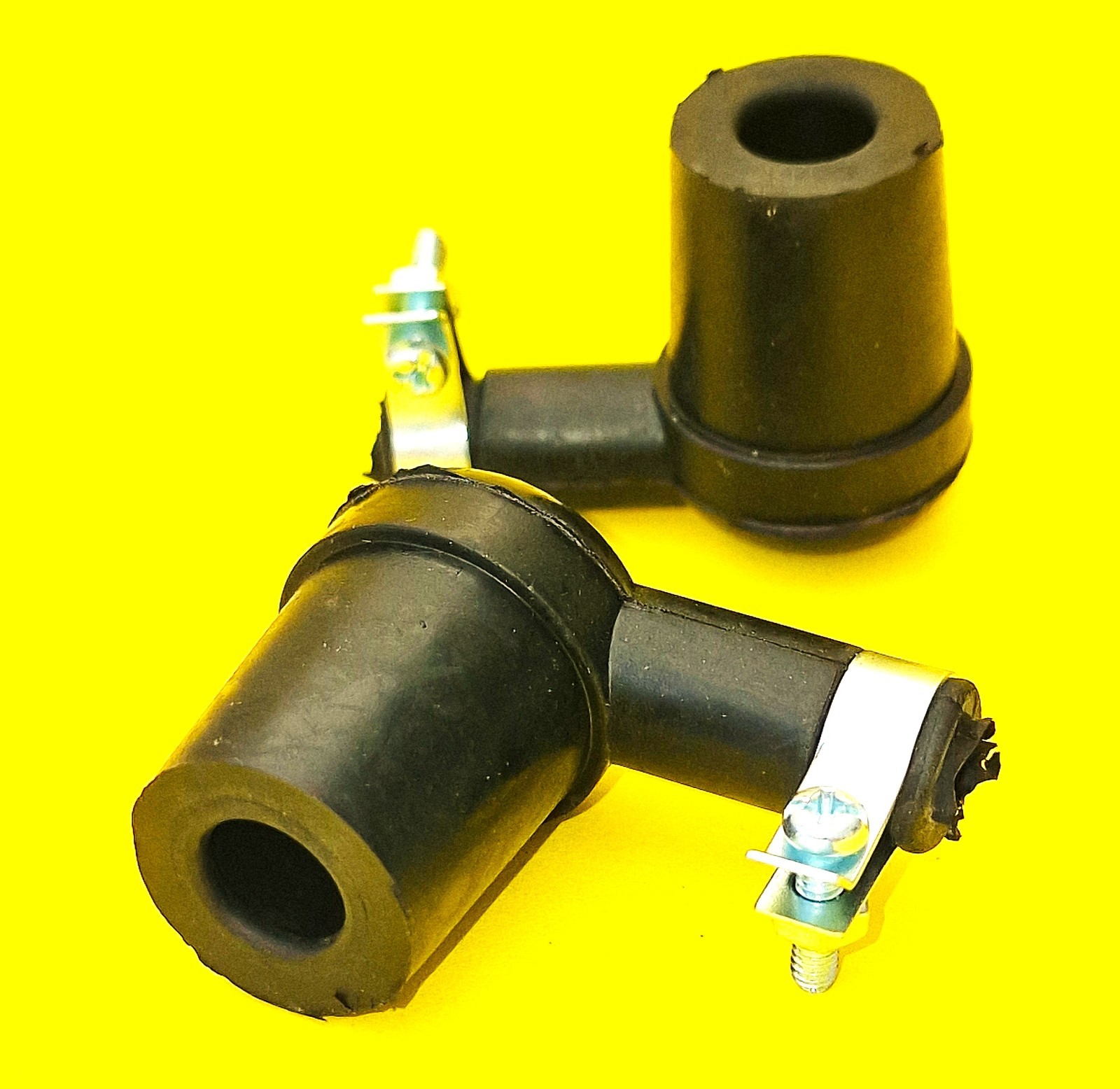 Pair 2 x RUBBER BSA NORTON SPARK PLUG SUPPRESSOR CAP OLD BRITISH NON RESISTOR