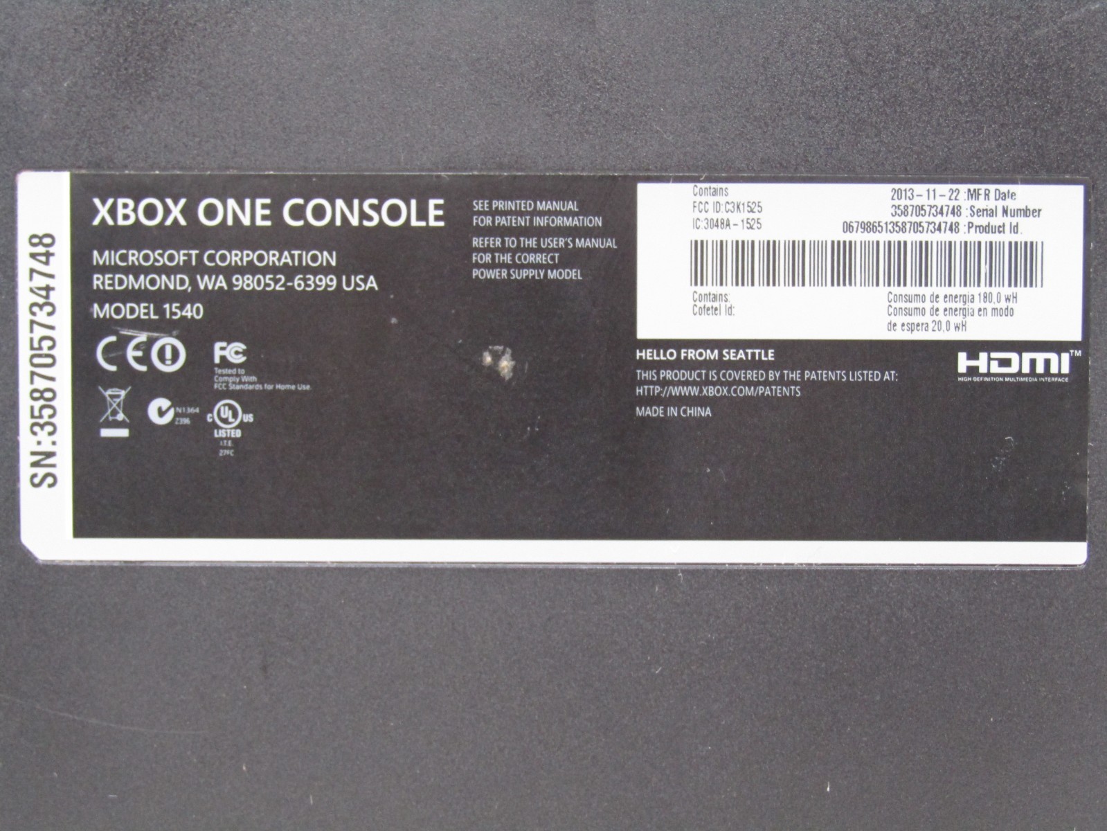 Xbox One Video Game Console Black Tested & Works