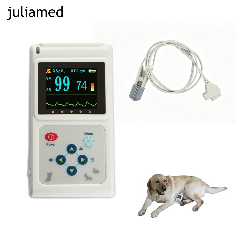 VET Veterinary Pulse Oximeter 24hr SpO2 Monitor Dog Cat Animal Ear/Tongue probe