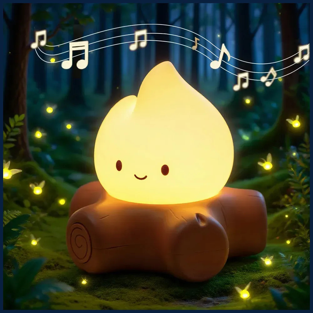 Campfire Night Lights With White Noise Creative Room Decoration Atmosphere