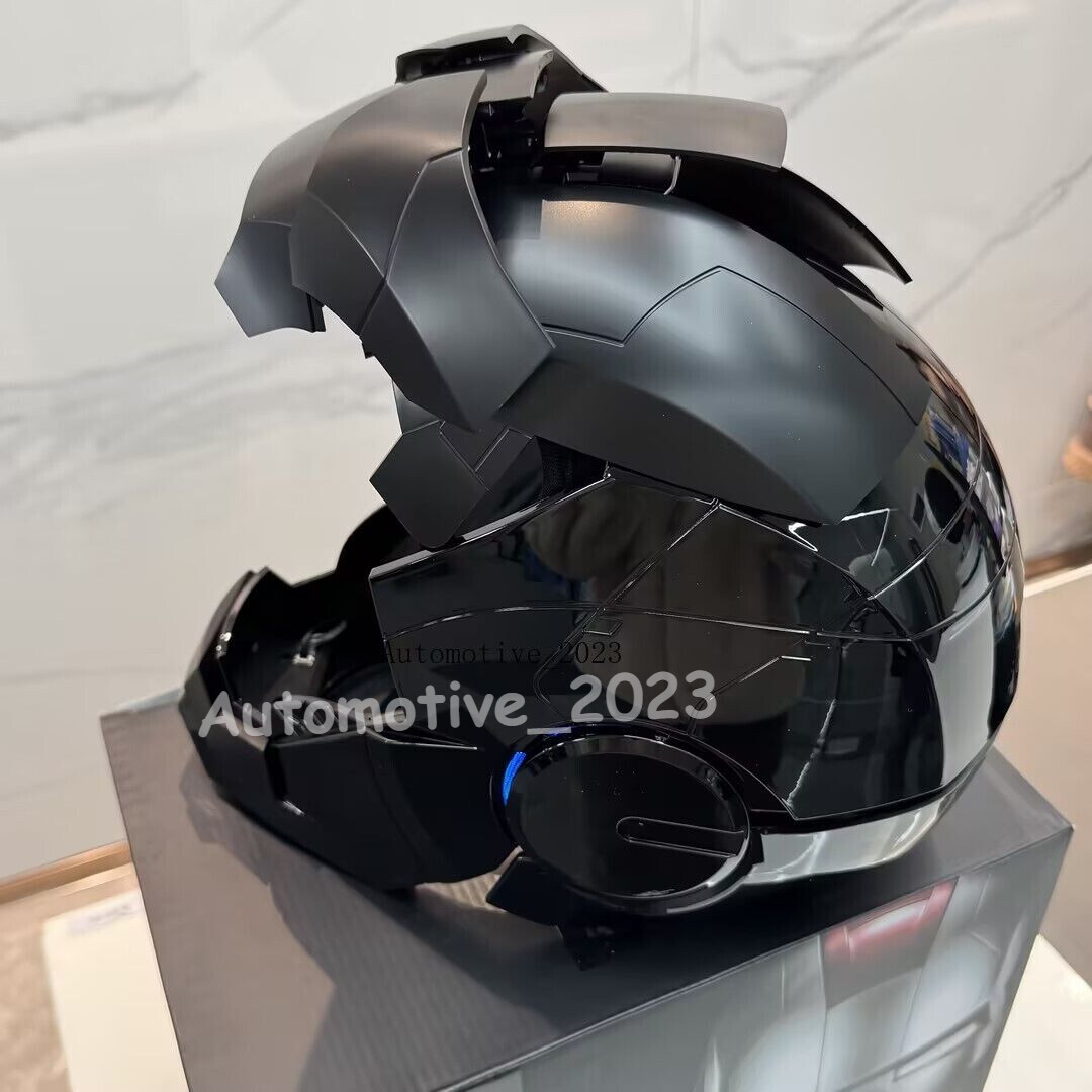 Full Black Iron Man 1:1 MK5 Jarvis Deformable Voice Control Wearable Helmet Mask