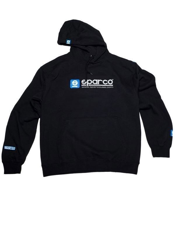 Sparco WWW Hooded Sweatshirt X-Large Black 100% Pre-shrunk Cotton SP03100NR4XL