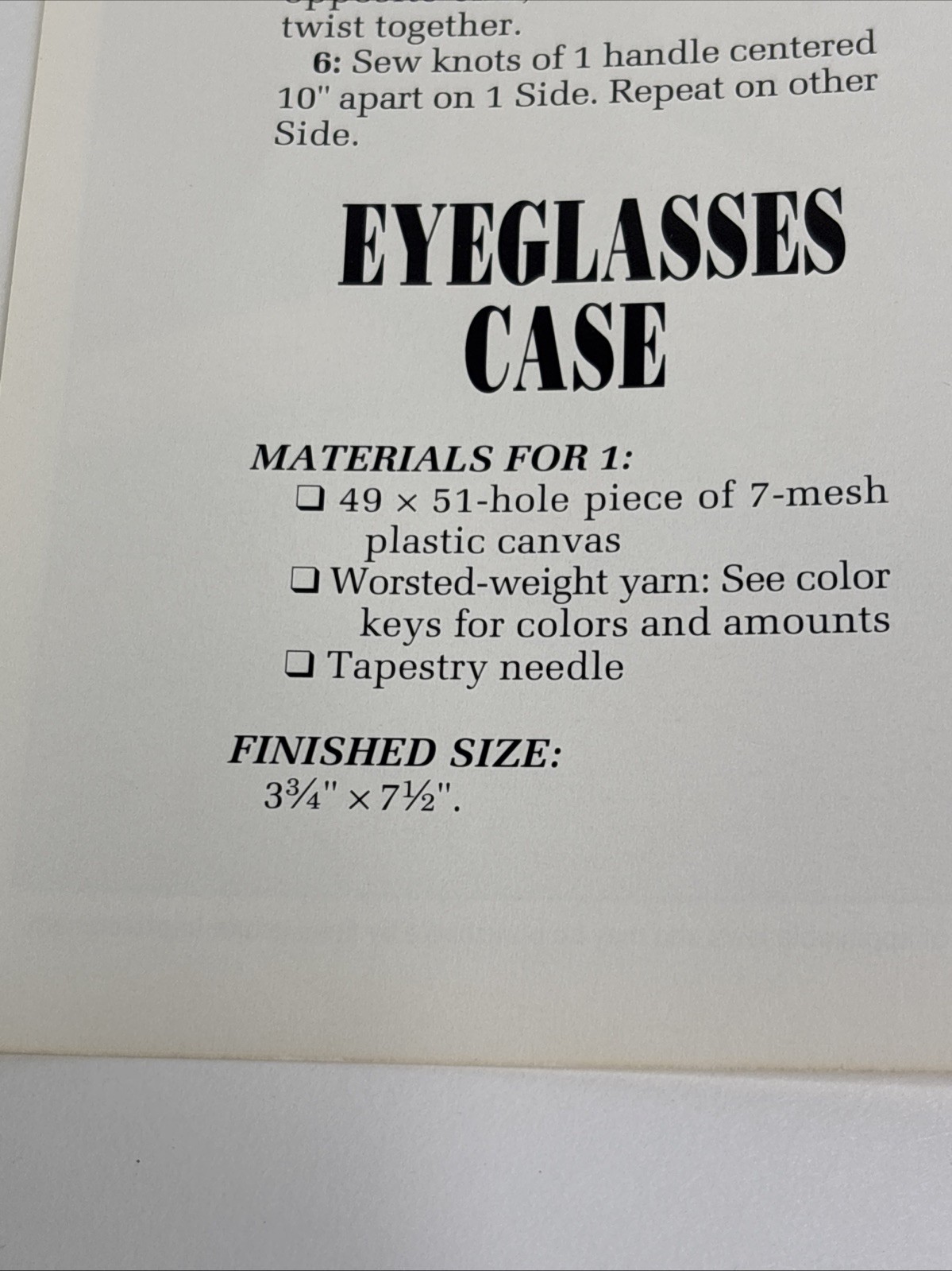 Southwest Tote Set Eyeglass Case Annie's Attic Plastic Canvas Pattern Page