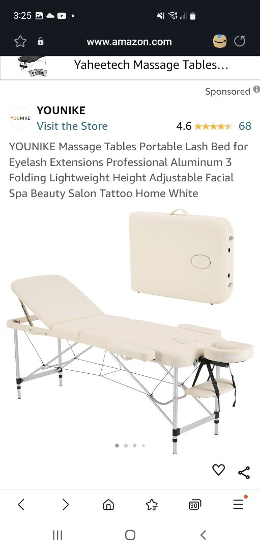 Adjustable Massage Table Multipurpose Off White